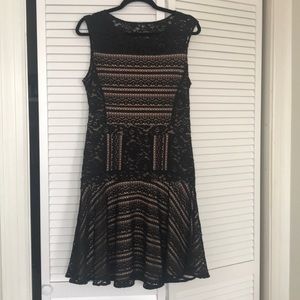 A large black lace dress